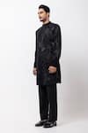PAARSH_Black Embroidery, Sequins Noir Carve Achkan With Pant _Online_at_Aza_Fashions
