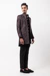 Shop_PAARSH_Black Embroidery Ebony Amer Achkan With Pant _Online_at_Aza_Fashions