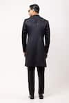 Shop_PAARSH_Charcoal Linen, Satin Beads Dark Radiance Embroidered Achkan With Pant _at_Aza_Fashions