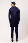 Shop_PAARSH_Purple Linen, Satin Embroidery Geoflora Luxe Kurta _at_Aza_Fashions