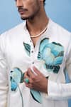 Buy_PAARSH_Ivory Linen, Satin Embroidery Aquarelle Yoke Kurta _Online_at_Aza_Fashions