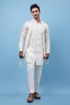 Buy_PAARSH_Ivory Chanderi Embroidery Tonal Tendrils Kurta _at_Aza_Fashions