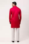 Shop_PAARSH_Pink Linen, Satin Embroidery Floral Finesse Kurta _at_Aza_Fashions