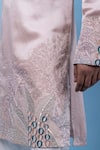 Shop_PAARSH_Pink Linen, Satin Embroidery Coral Embers Kurta _Online_at_Aza_Fashions