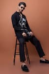 PAARSH_Black Embroidery Ashen Echo Kurta _Online_at_Aza_Fashions