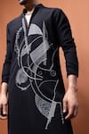 Shop_PAARSH_Black Embroidery Ashen Echo Kurta _Online_at_Aza_Fashions
