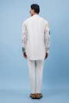 Shop_PAARSH_Cream Bemberg, Silk Embroidery Marine Mirage Kurta _at_Aza_Fashions