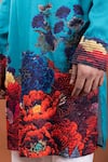 Buy_PAARSH_Teal Modal, Satin Embroidery Tista Kurta _Online_at_Aza_Fashions
