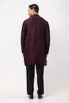 Shop_PAARSH_Wine Silk Embroidery Kurta _at_Aza_Fashions