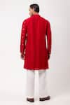 Shop_PAARSH_Red Silk Embroidery Floral Kurta _at_Aza_Fashions