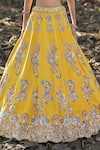 Shop Panihari Yellow Silk, Net Sequins, Cut Work Round Paisley Embroidered Bridal Lehenga Set Online at Aza Fashions Shop_Panihari_Yellow Silk, Net Sequins, Cut Work Round Paisley Embroidered Bridal Lehenga Set _Online_at_Aza_Fashions