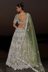 Shop_Panihari_Green Silk, Velvet, Organza Sequins, Beads, Zari, Embroidered Bridal Lehenga Set _Online_at_Aza_Fashions