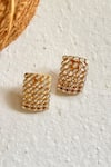 Shop_Prestones_White Zari Zirconia Embellished Studs _at_Aza_Fashions