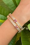 Buy_Prestones_Red Zirconia Embellished Bangles - Set Of 2 _at_Aza_Fashions