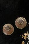 Shop_Rejuvenate Jewels_Brown Bold Sawdust Studs _at_Aza_Fashions