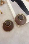 Buy_Rejuvenate Jewels_Brown Bold Sawdust Studs _at_Aza_Fashions