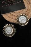 Shop_Rejuvenate Jewels_White Golden Hour Clock Studs _at_Aza_Fashions