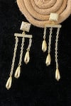 Shop_Rejuvenate Jewels_Gold Plated Cascade Statement Earrings _at_Aza_Fashions
