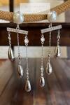 Shop_Rejuvenate Jewels_Silver Plated Pearls Cascade Statement Earrings _at_Aza_Fashions