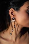 Buy_Rejuvenate Jewels_Gold Plated Rose Cascade Statement Earrings _at_Aza_Fashions