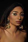 Buy_Rejuvenate Jewels_Gold Plated Knot Statement Earrings _at_Aza_Fashions