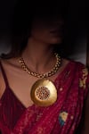 Rejuvenate Jewels_Gold Plated Saanjh Medallion Necklace _Online_at_Aza_Fashions