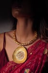 Buy_Rejuvenate Jewels_Gold Plated Saanjh Medallion Necklace _at_Aza_Fashions