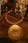 Shop_Rejuvenate Jewels_Gold Plated Saanjh Medallion Necklace _at_Aza_Fashions