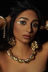Buy_Rejuvenate Jewels_Gold Plated Metallic Twisted Necklace _at_Aza_Fashions