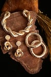 Shop_Rejuvenate Jewels_Gold Plated Metallic Twisted Necklace _at_Aza_Fashions