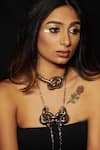 Shop_Rejuvenate Jewels_Silver Plated Single Knot Metallic Necklace _at_Aza_Fashions
