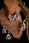 Shop_Rejuvenate Jewels_Silver Plated Chain Knot Necklace _at_Aza_Fashions