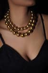 Shop_Rejuvenate Jewels_Gold Plated Two-layered Pearls Statement Necklace _at_Aza_Fashions
