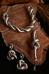 Shop_Rejuvenate Jewels_Silver Plated Metallic Knot Bracelet _at_Aza_Fashions