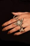 Buy_Rejuvenate Jewels_Gold Plated Key-shaped Statement Ring _at_Aza_Fashions