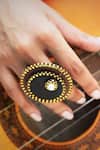 Buy_Rejuvenate Jewels_Gold Plated Pearls Layered Wooden Ring _at_Aza_Fashions