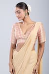 Samyukta Singhania Gold Brocade V-neck Geometric Pattern Blouse Online at Aza Fashions Samyukta Singhania_Gold Brocade V-neck Geometric Pattern Blouse _Online_at_Aza_Fashions