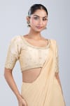 Samyukta Singhania_Gold Embroidery Round Neck Tonal Blouse _Online_at_Aza_Fashions