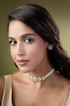 Shop Nazaakat By Samara Singh White Faux Diamonds Kundan Embellished Necklace Set Shop_Nazaakat By Samara Singh_White Faux Diamonds Kundan Embellished Necklace Set