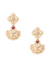 Nazaakat By Samara Singh_Red Zari Ruby And White Kundan Choker Set _at_Aza_Fashions