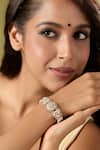 Nazaakat By Samara Singh_White Imitation Gemstones Kundan Bracelet _Online_at_Aza_Fashions