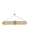 Shop_Nazaakat By Samara Singh_Green Imitation Gemstones Kundan Bracelet _at_Aza_Fashions