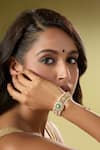 Buy_Nazaakat By Samara Singh_Green Imitation Gemstones Kundan Bracelet _Online_at_Aza_Fashions