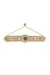 Shop_Nazaakat By Samara Singh_Green Crystals And Ruby Kundan Bracelet _at_Aza_Fashions
