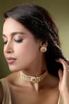 Buy Nazaakat By Samara Singh Green Zari And Ruby Kundan Choker Necklace Set at Aza Fashions Buy_Nazaakat By Samara Singh_Green Zari And Ruby Kundan Choker Necklace Set _at_Aza_Fashions