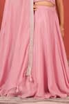 Buy_Suruchi Parakh_Pink Georgette, Crepe Tassels, Embroidery, Sequins Work Lehenga Set _Online_at_Aza_Fashions