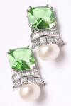 Buy_Dugran By Dugristyle_Green Pearls, Diamonds Hari Chamak Drop Earrings _at_Aza_Fashions
