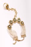 Buy_Dugran By Dugristyle_Green Pearls, Stones Sabz Raat Hath Phool _at_Aza_Fashions