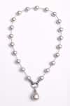 Buy_Dugran By Dugristyle_Silver Plated Chandi Roshni Necklace _at_Aza_Fashions