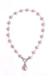 Buy_Dugran By Dugristyle_Pink Zauq-e-gulabi Necklace _at_Aza_Fashions